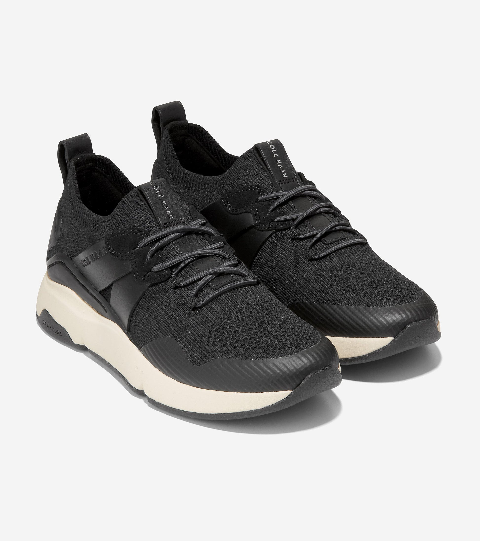ZERØGRAND All-Day Trainer Black Knit-Ivory - CH